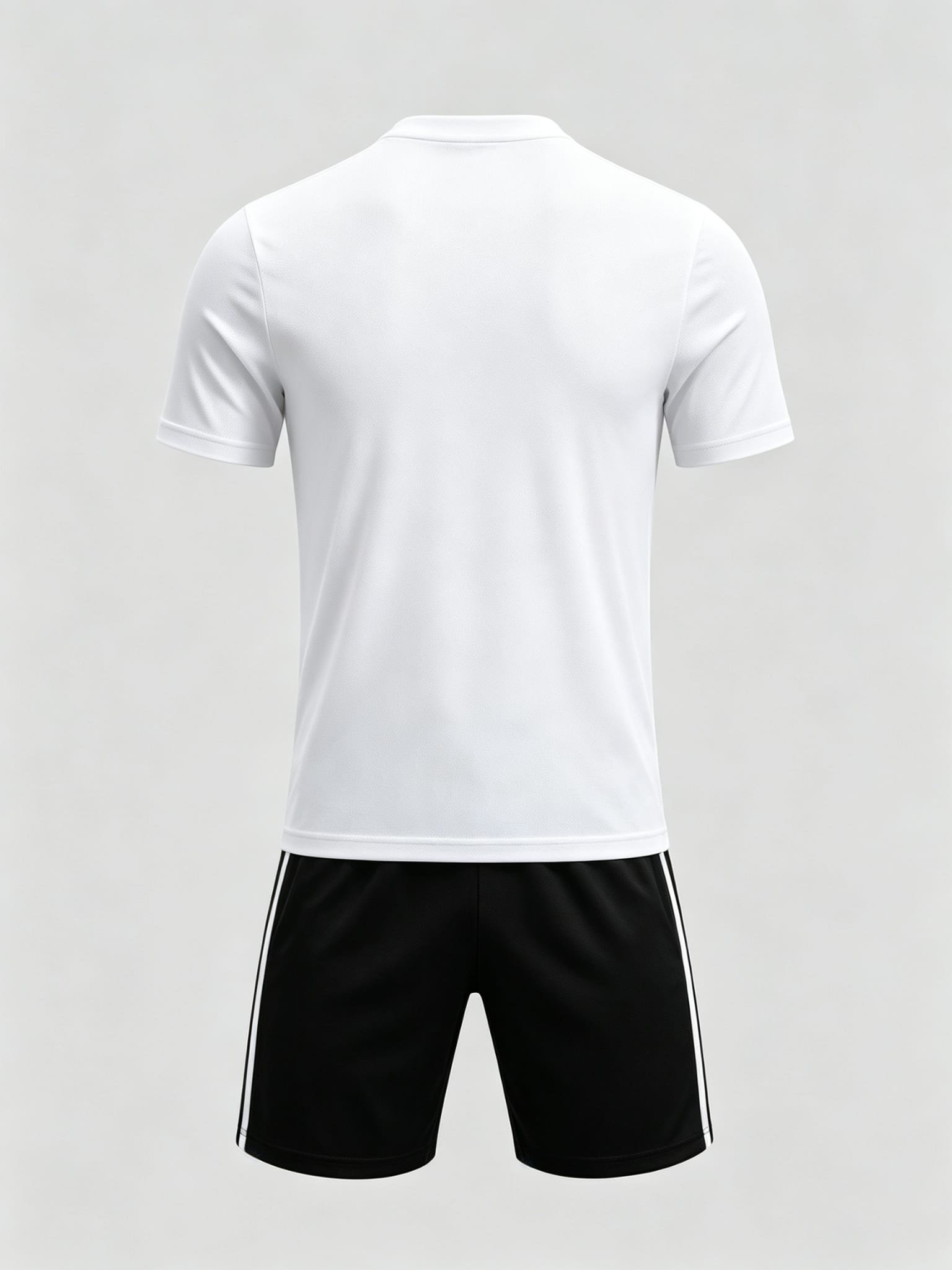DE027 Collar Poplin Jersey custom soccer uniform set — back view, plain number area