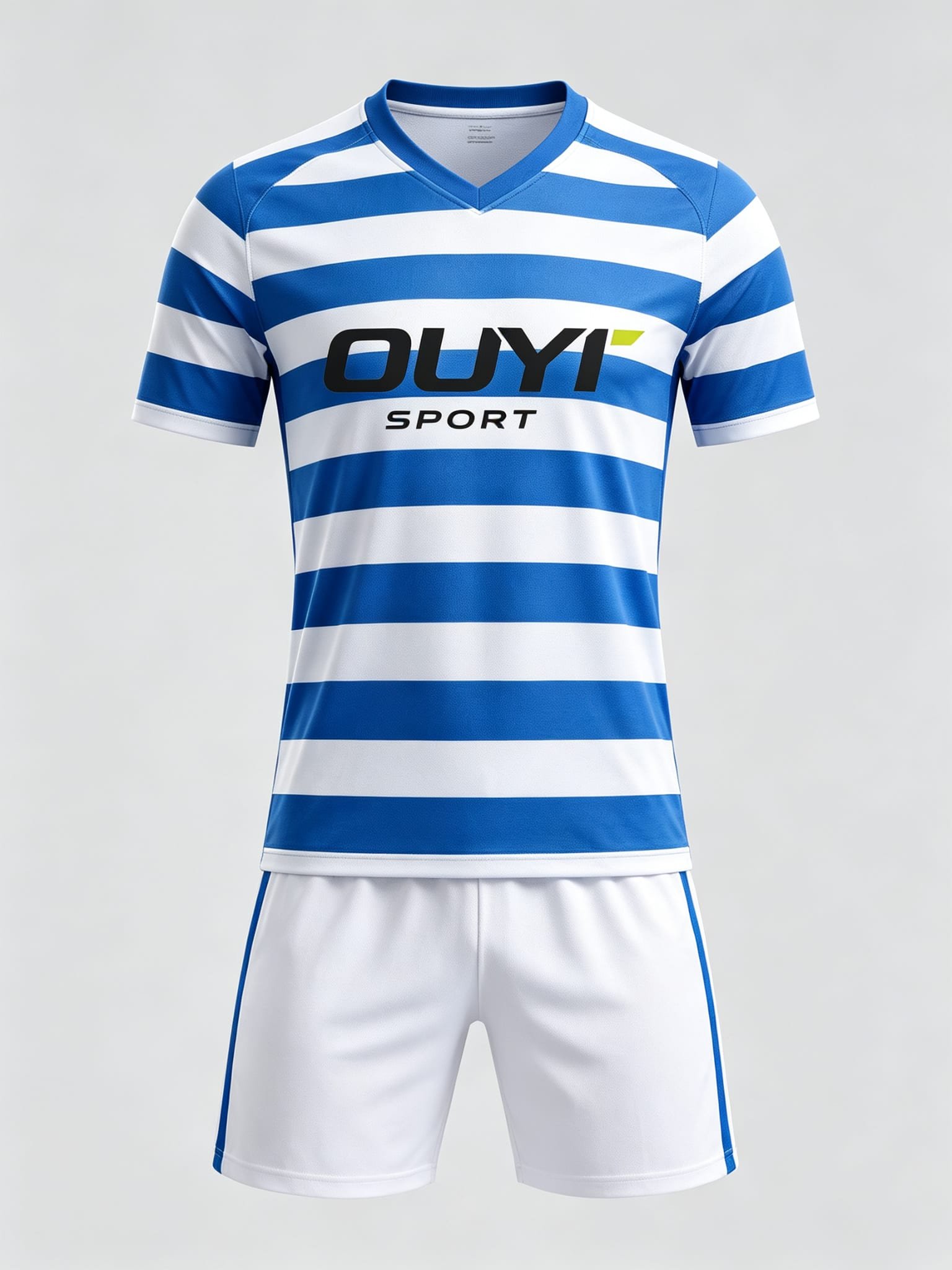 DE030 custom soccer uniform set front view