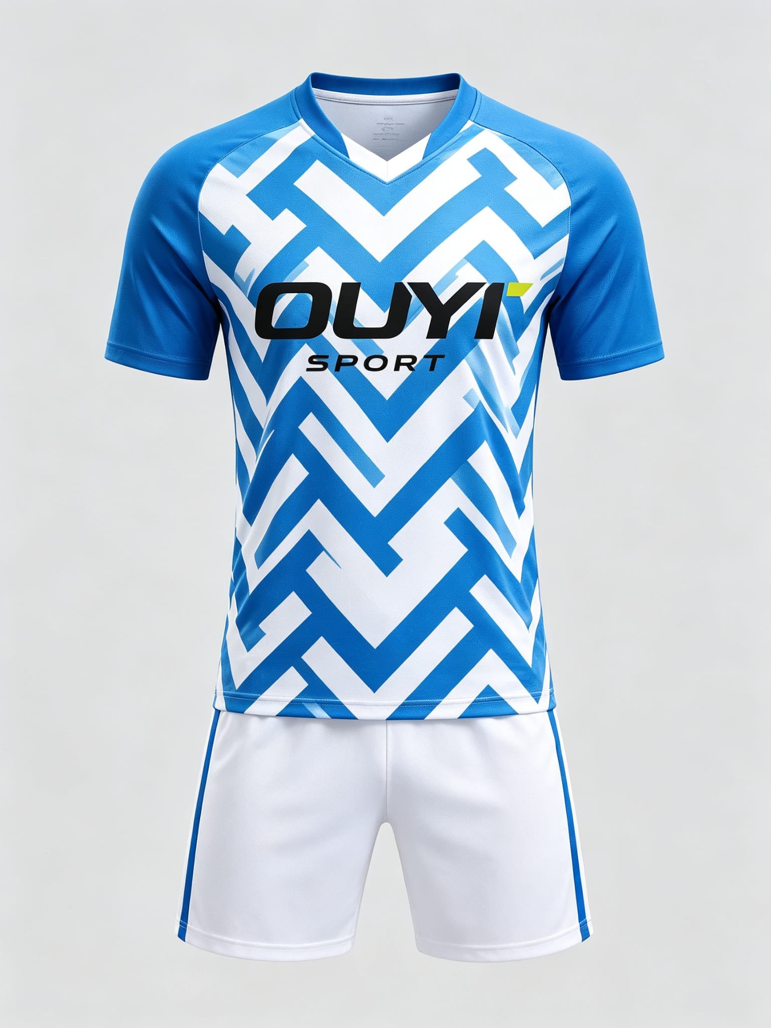 DE025 custom soccer uniform set front view