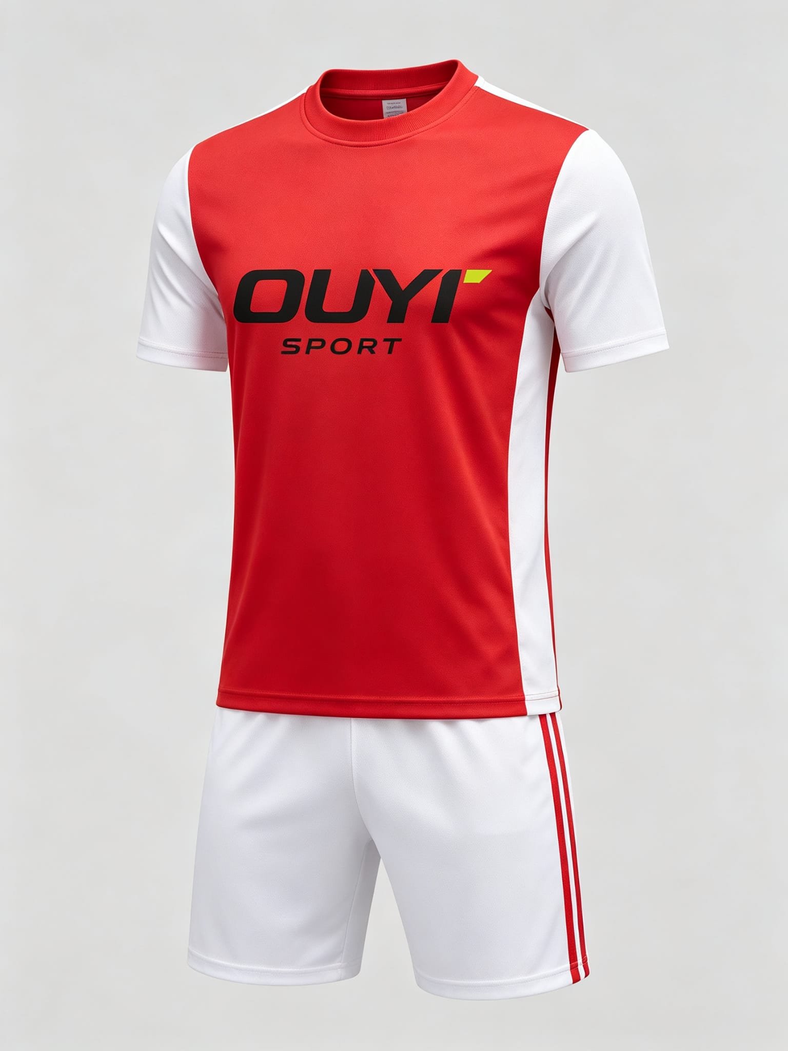 DE018 custom soccer uniform set front view