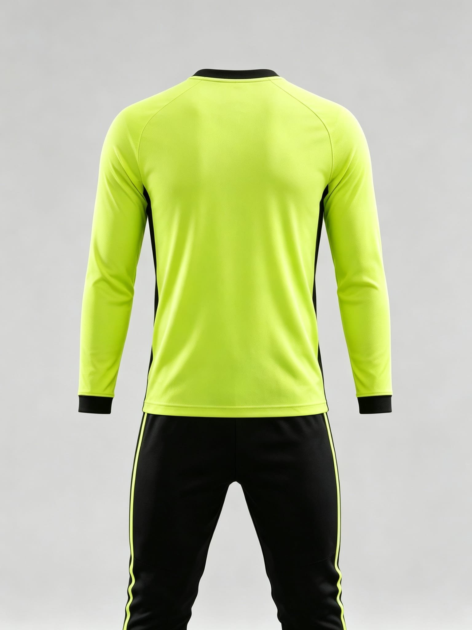 OUYI custom goalkeeper jersey set — back view, plain number area