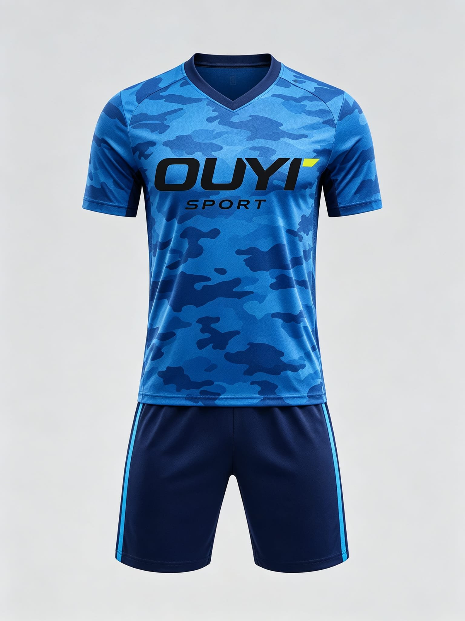 DE044 custom soccer uniform set front view