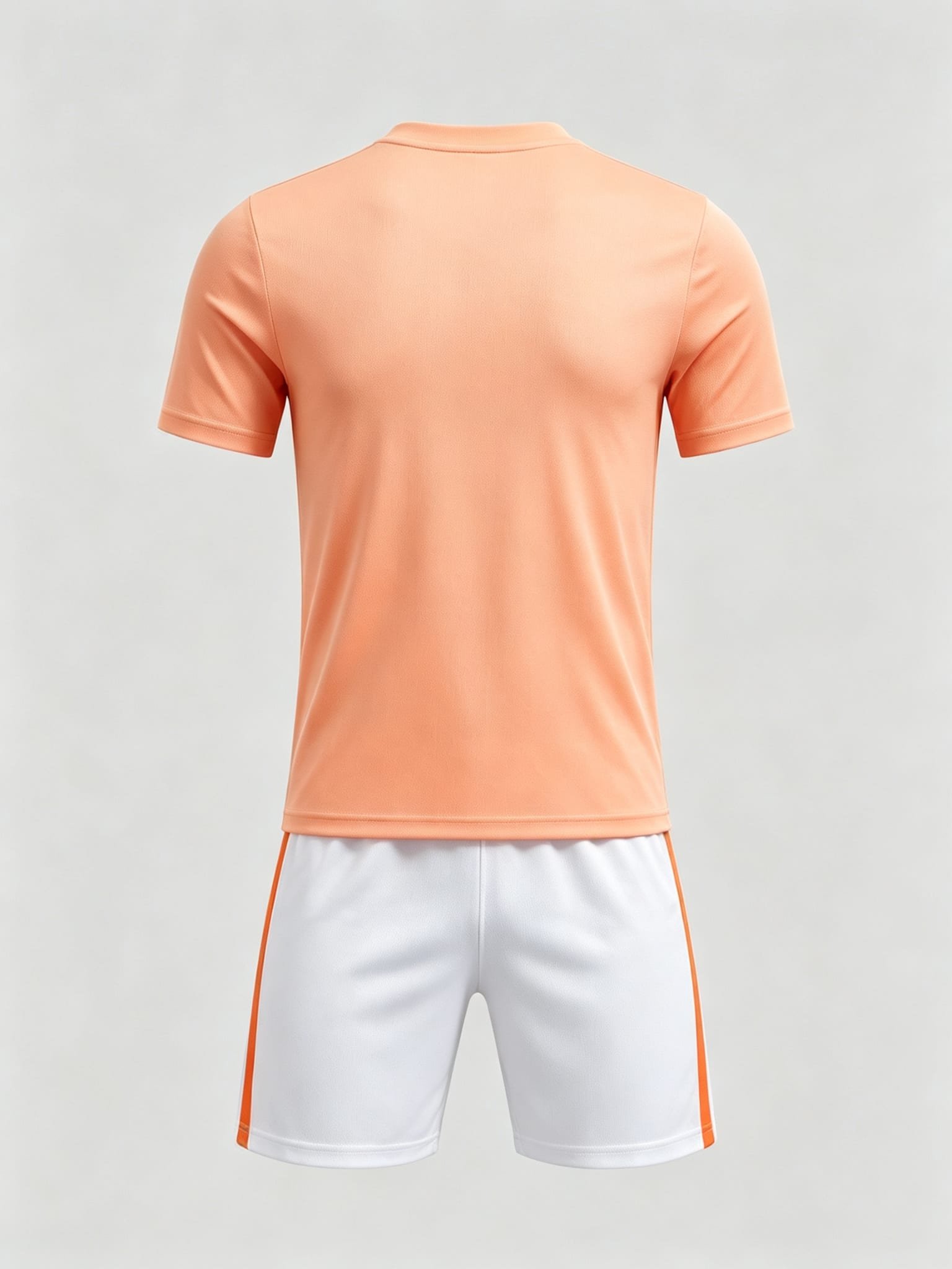 DE019 Light Orange Jersey custom soccer uniform set — back view, plain number area