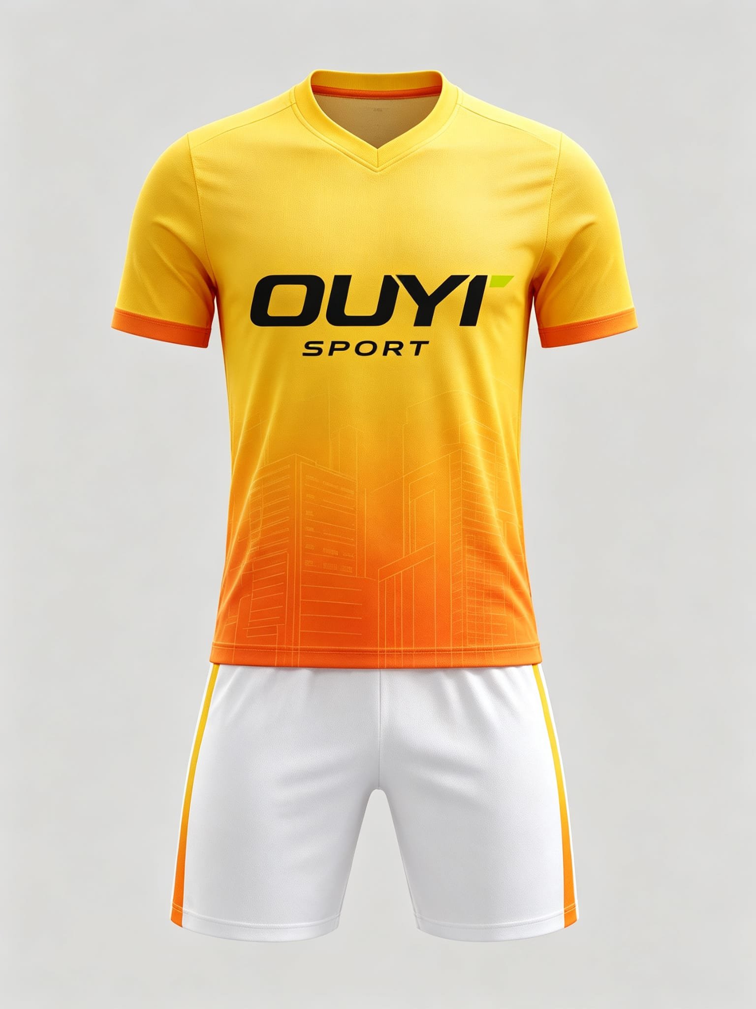 DE008 custom soccer uniform set front view