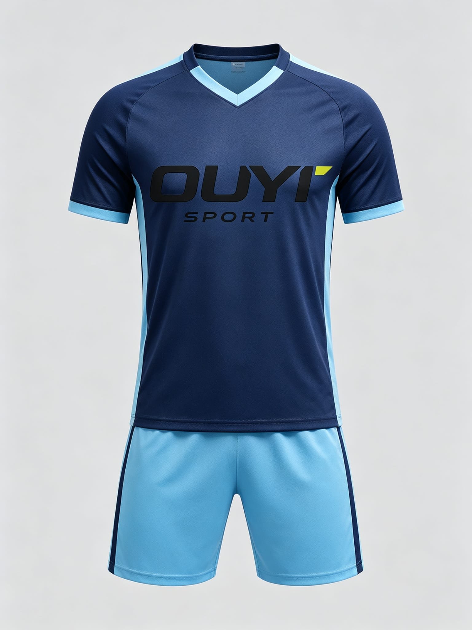 DE034 custom soccer uniform set front view