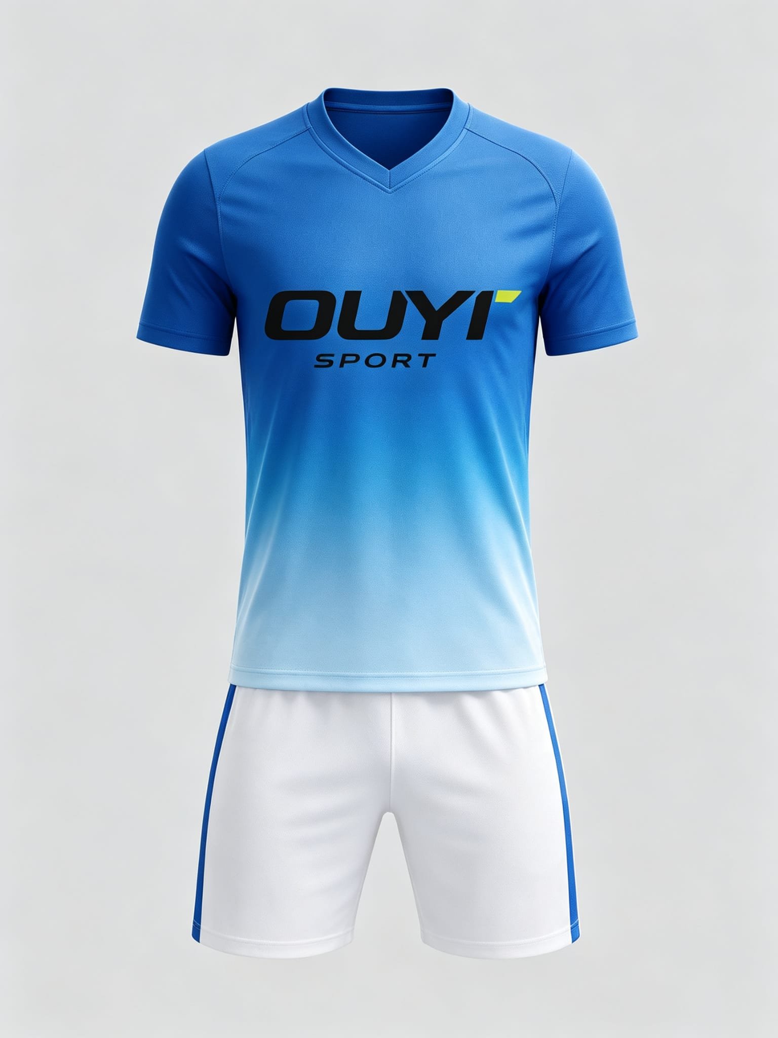 DE038 custom soccer uniform set front view