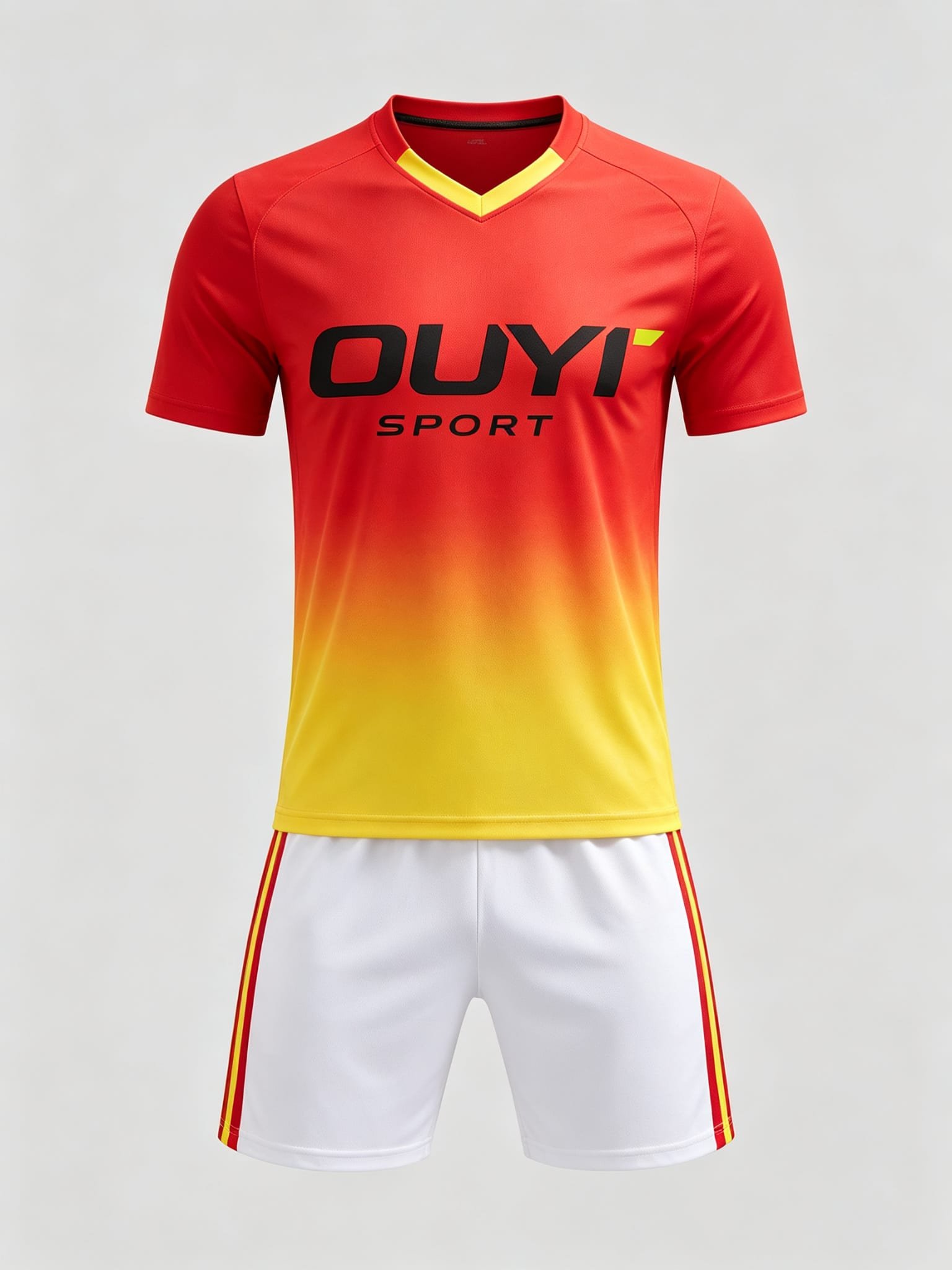 OUYI Red Yellow Gradient DE005 complete uniform set front view