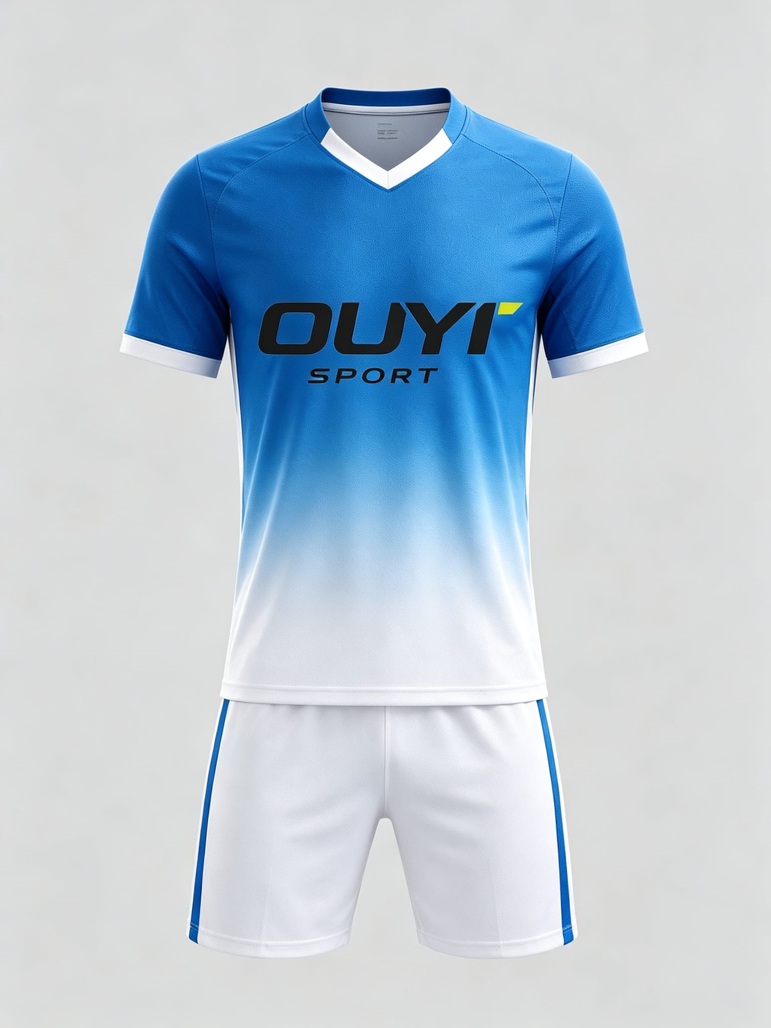 DE039 custom soccer uniform set front view