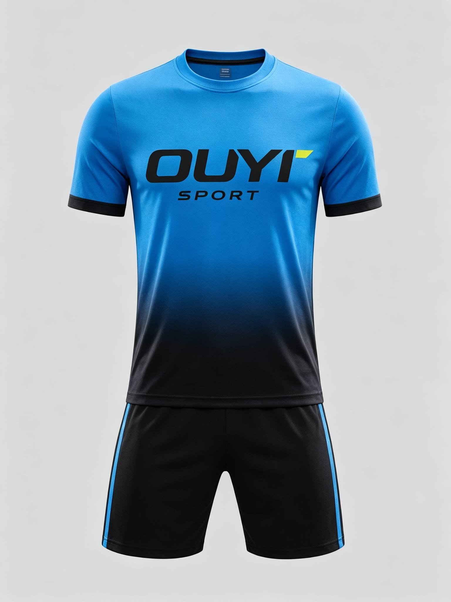 DE032 custom soccer uniform set front view