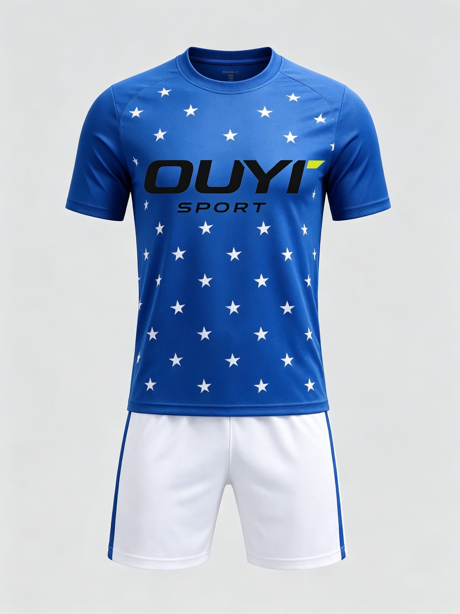 DE020 custom soccer uniform set front view